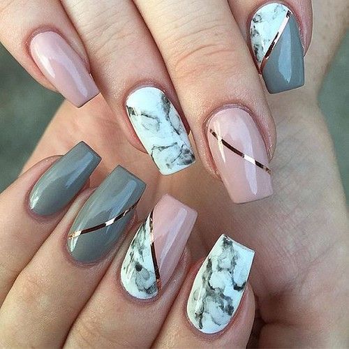 Marble Nail Polish Designs Design 17