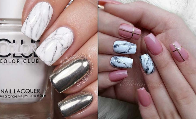 Marble Nail Polish Designs Design 74