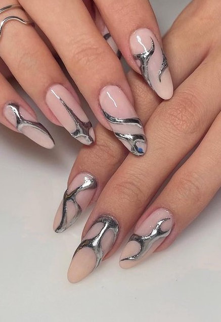 Metallic Nail Polish Designs Design 21