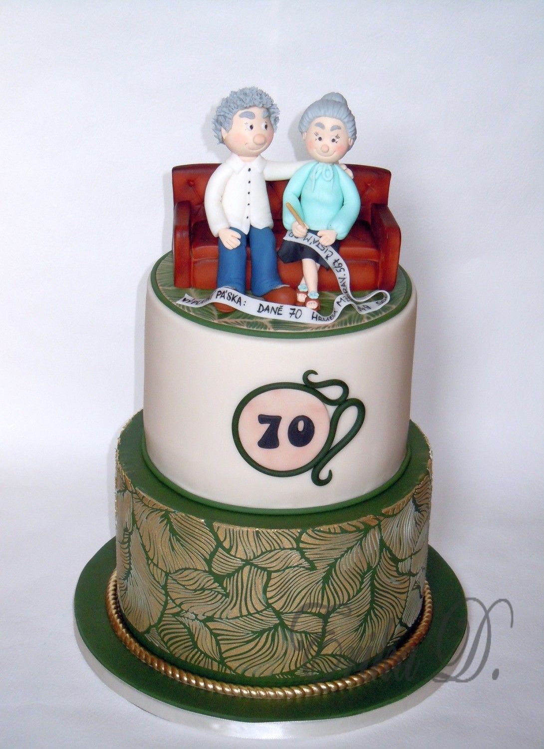 Birthday cake for grandparents Design 55