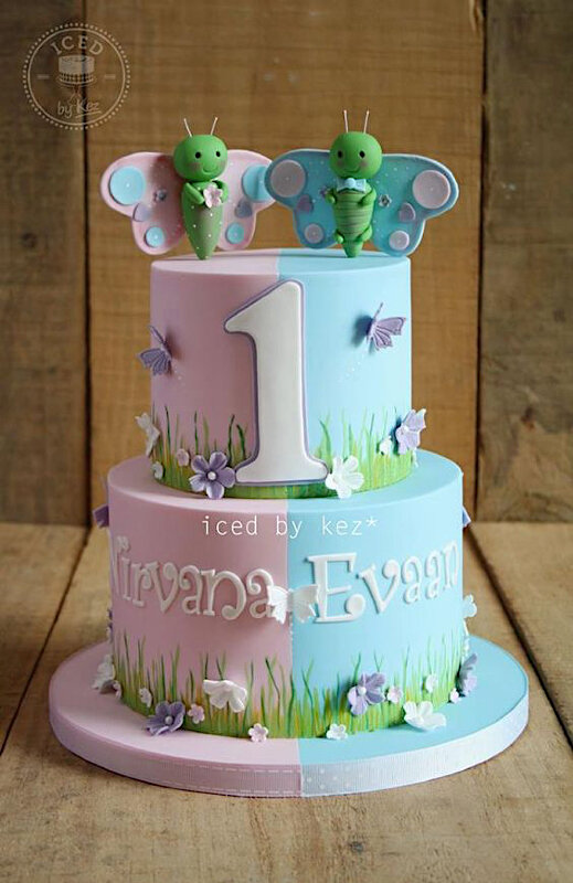 Birthday cake for twins Design 6