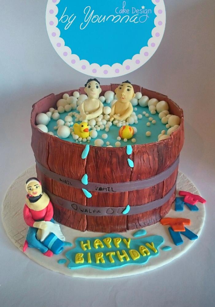 Birthday cake for twins Design 7