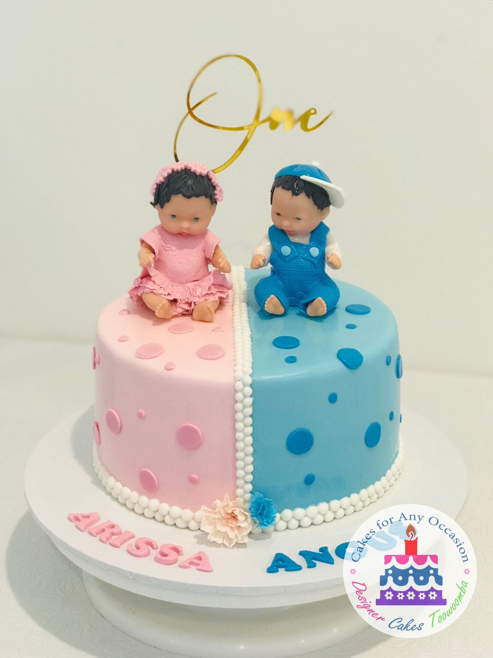 Birthday cake for twins Design 8