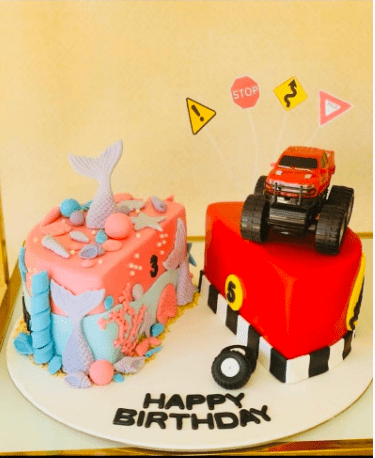 Birthday cake for twins Design 24