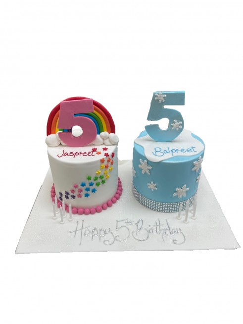 Birthday cake for twins Design 34