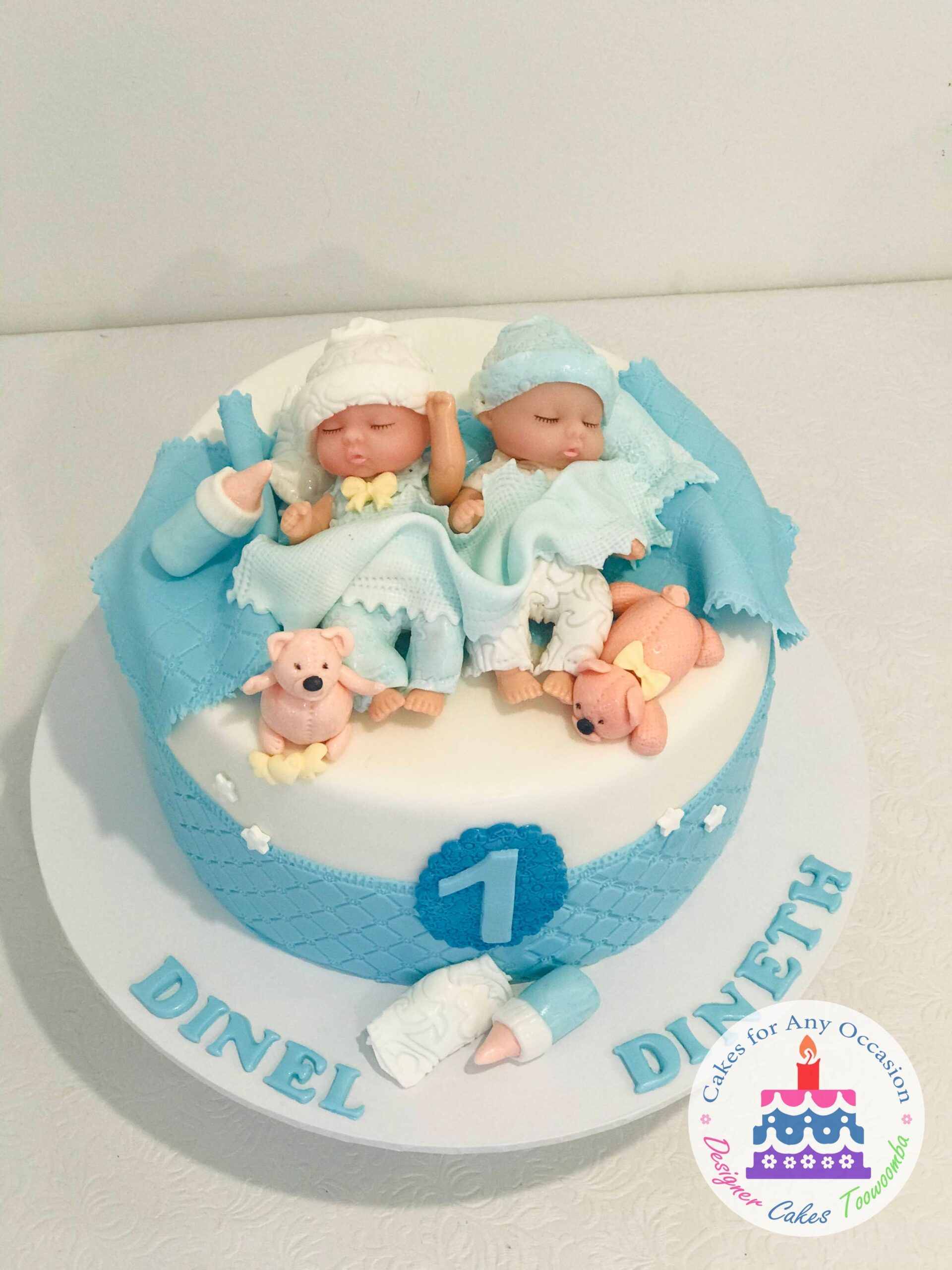 Birthday cake for twins Design 51