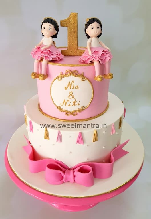 Birthday cake for twins Design 61