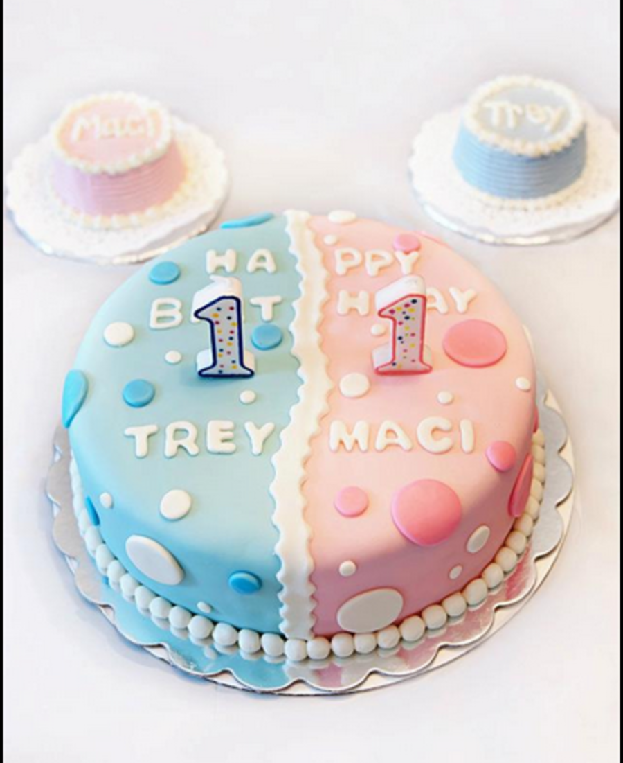 Birthday cake for twins Design 63