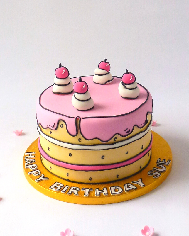 Birthday cake with fondant Design 51