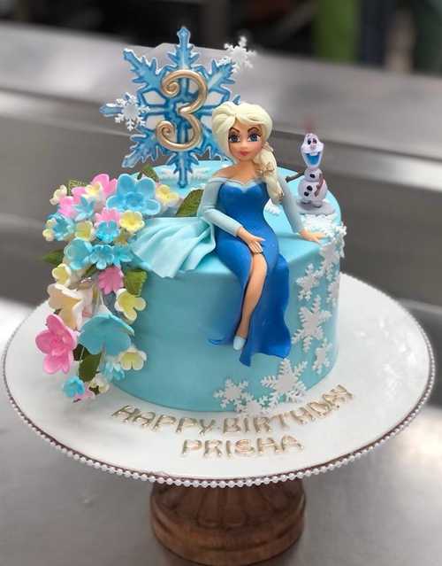 Frozen-themed birthday cake Design 44