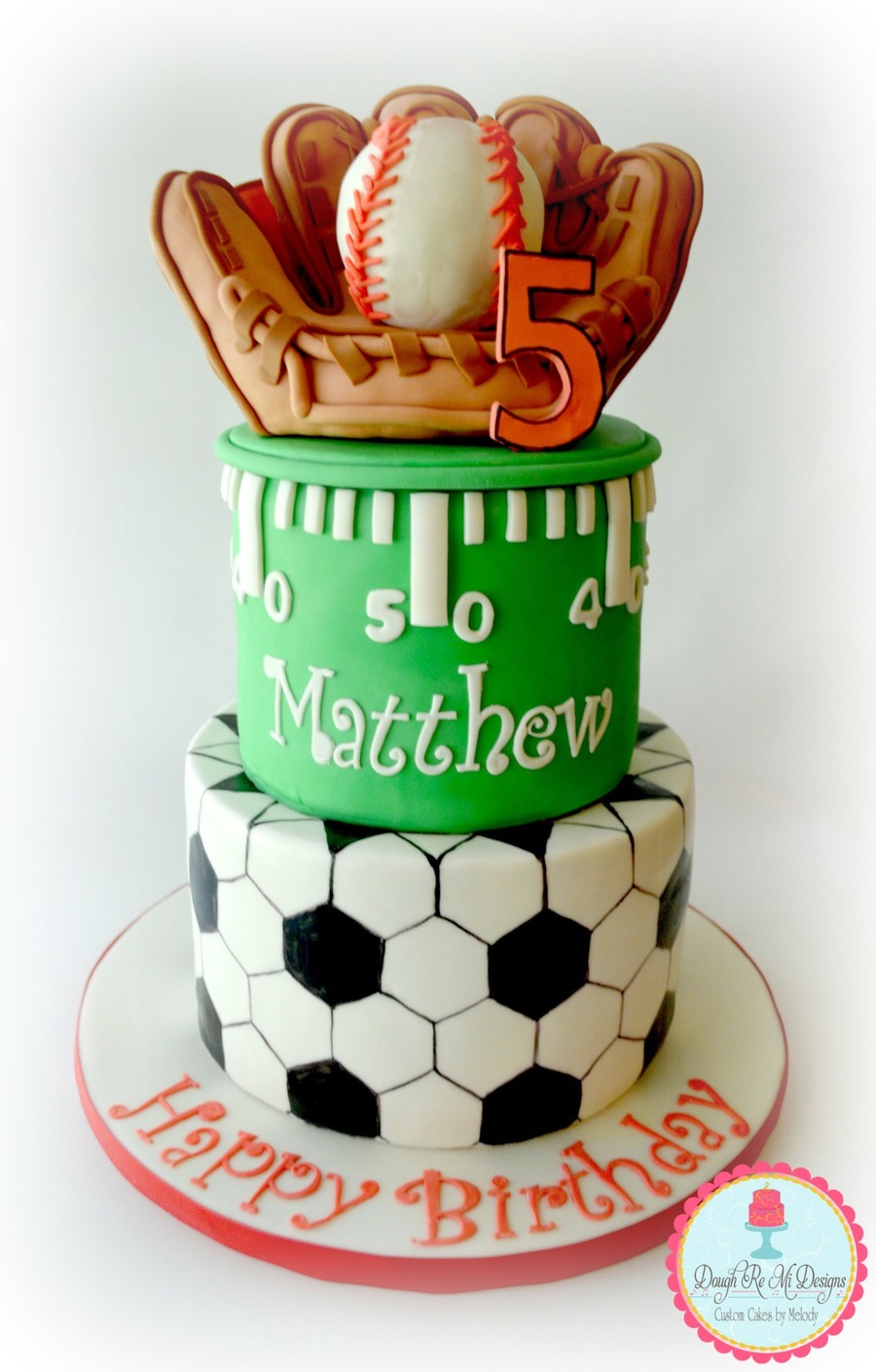 Sports-themed birthday cake Design 4