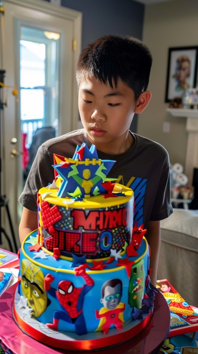 Superhero birthday cake for boys Design 2