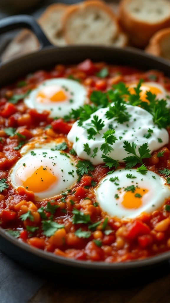 Spicy Shakshuka with Herbed Yogurt