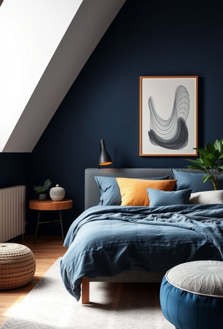 31 Cozy Bedroom ideas dark blue