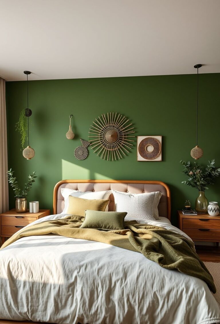 22 cozy green bedroom wall decorcozy