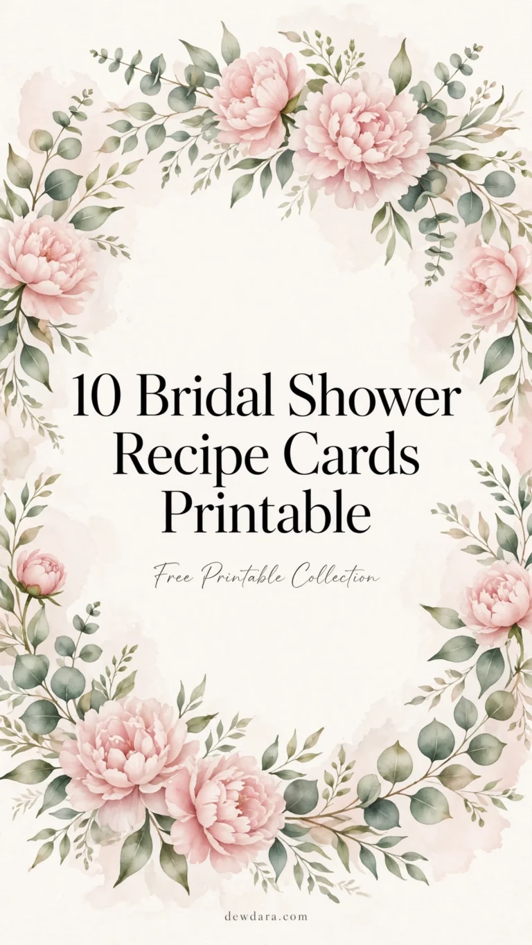 10 Bridal Shower Recipe Cards Printable