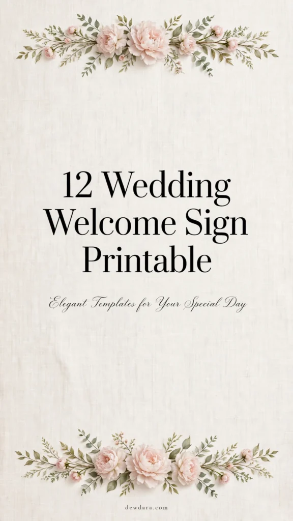 12 wedding welcome sign printable