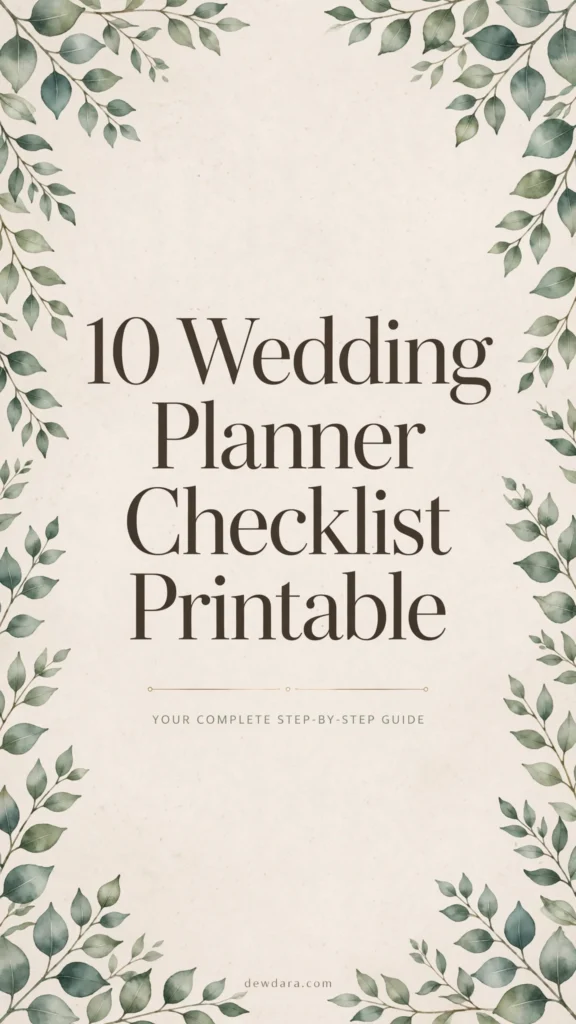10 wedding planner checklist printable