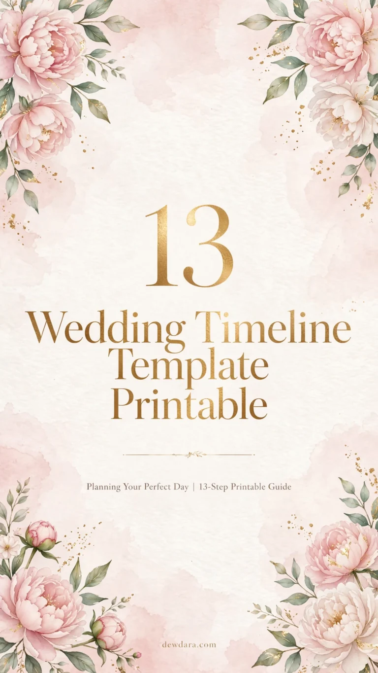 13 wedding timeline template printable