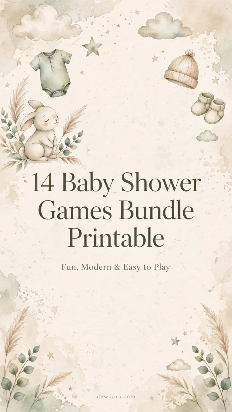 14 baby shower games bundle printable