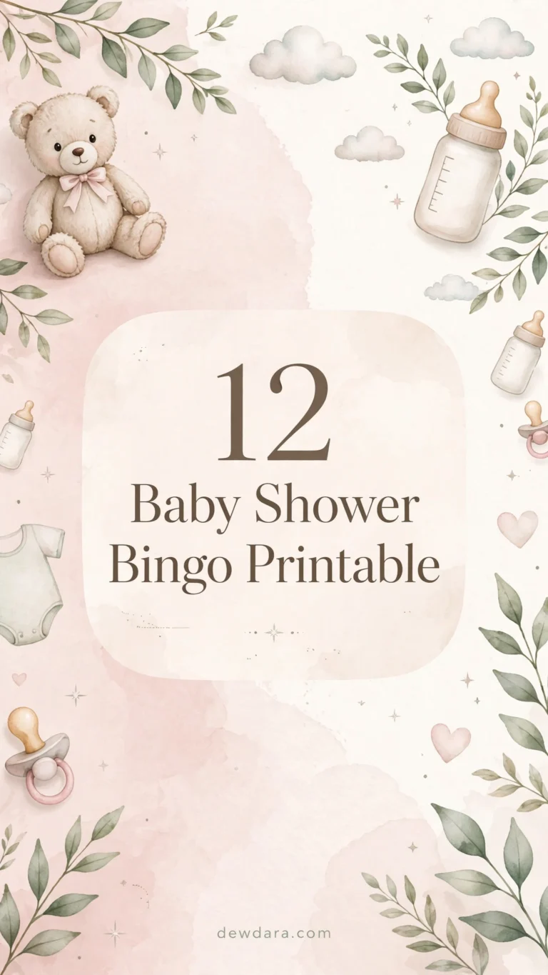 12 Baby Shower Bingo Printable