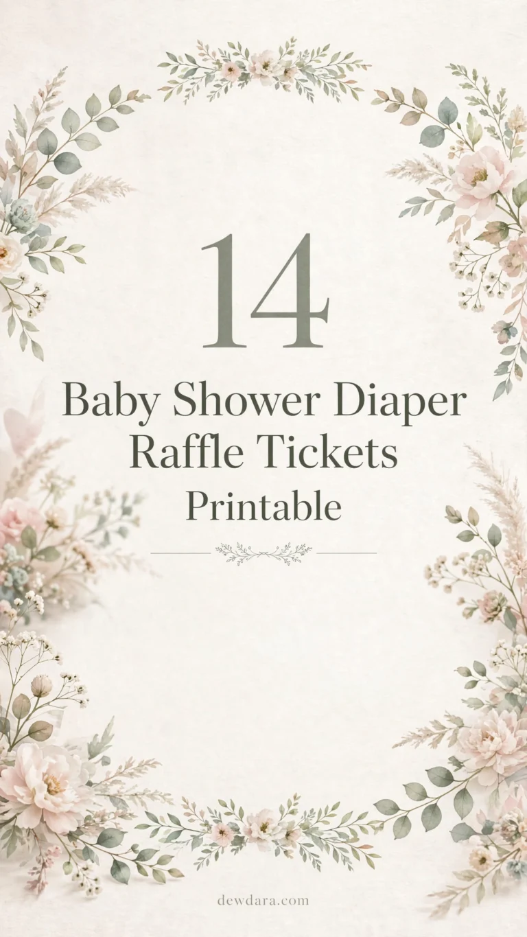 14 Baby Shower Diaper Raffle Tickets Printable