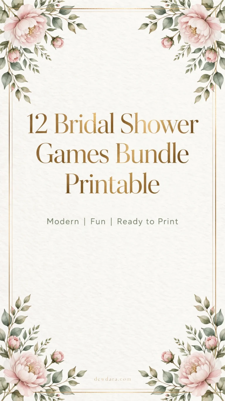 12 Bridal Shower Games Bundle Printable