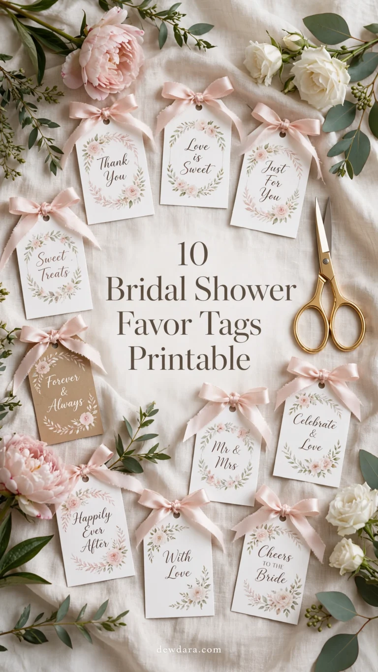 10 Bridal Shower Favor Tags Printable