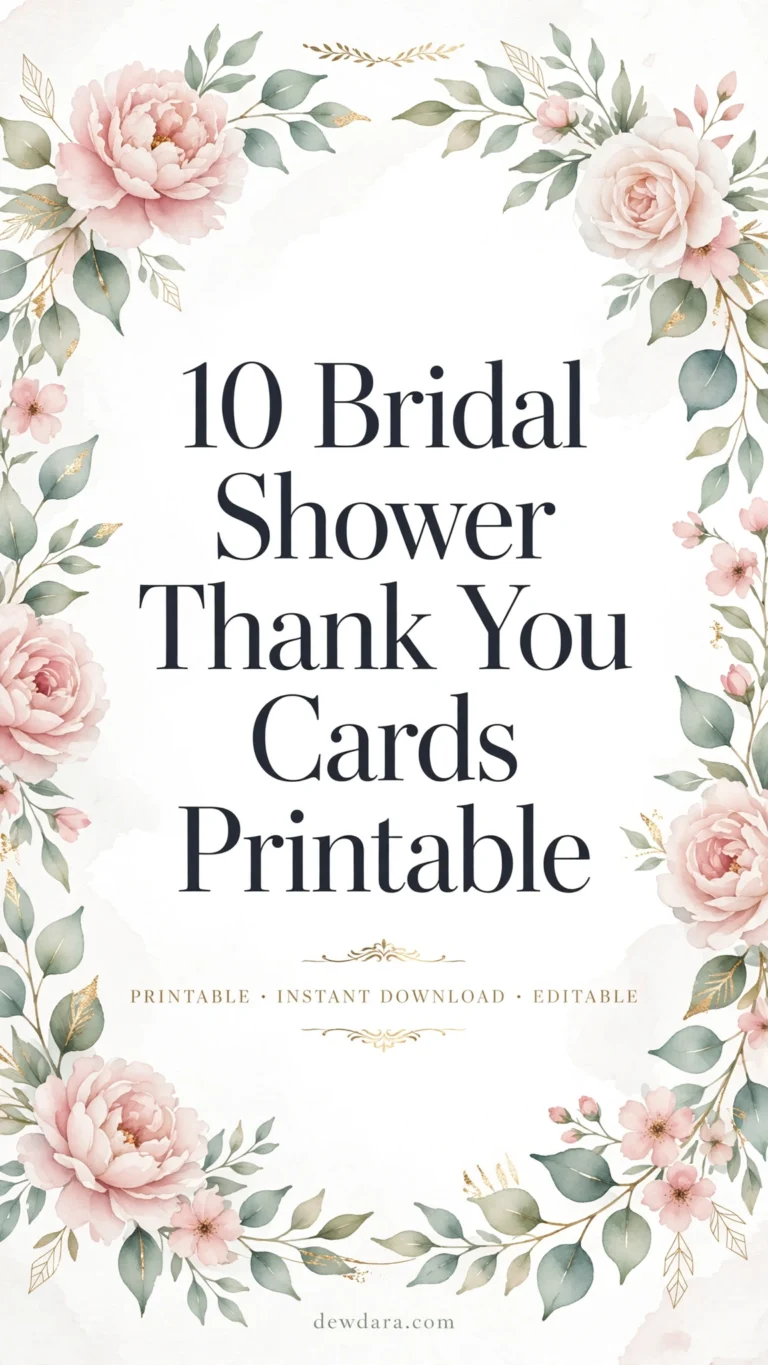 10 Bridal Shower Thank You Cards Printable