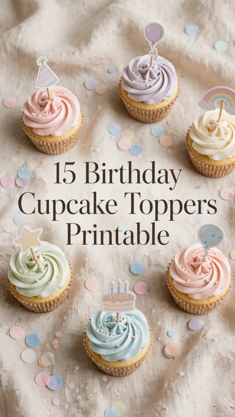 15 birthday cupcake toppers printable