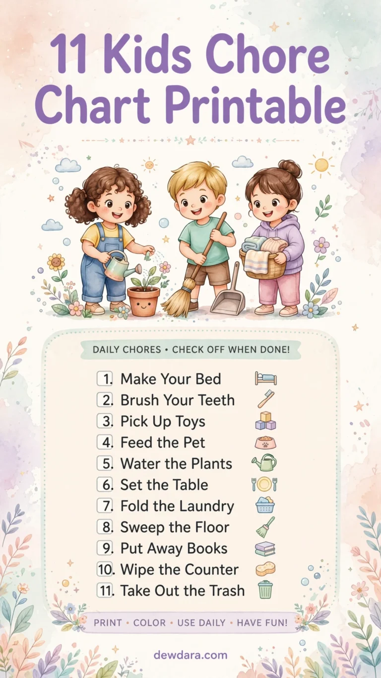 11 Kids Chore Chart Printable