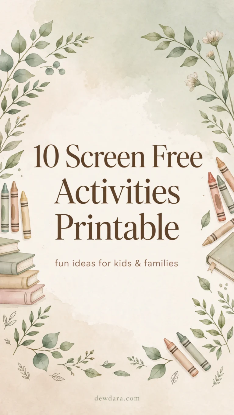 10 Screen Free Activities Printable
