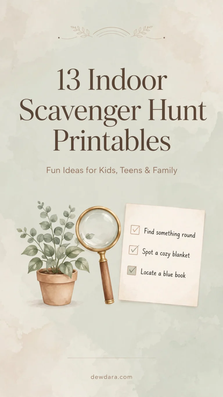 13 Indoor Scavenger Hunt Printable