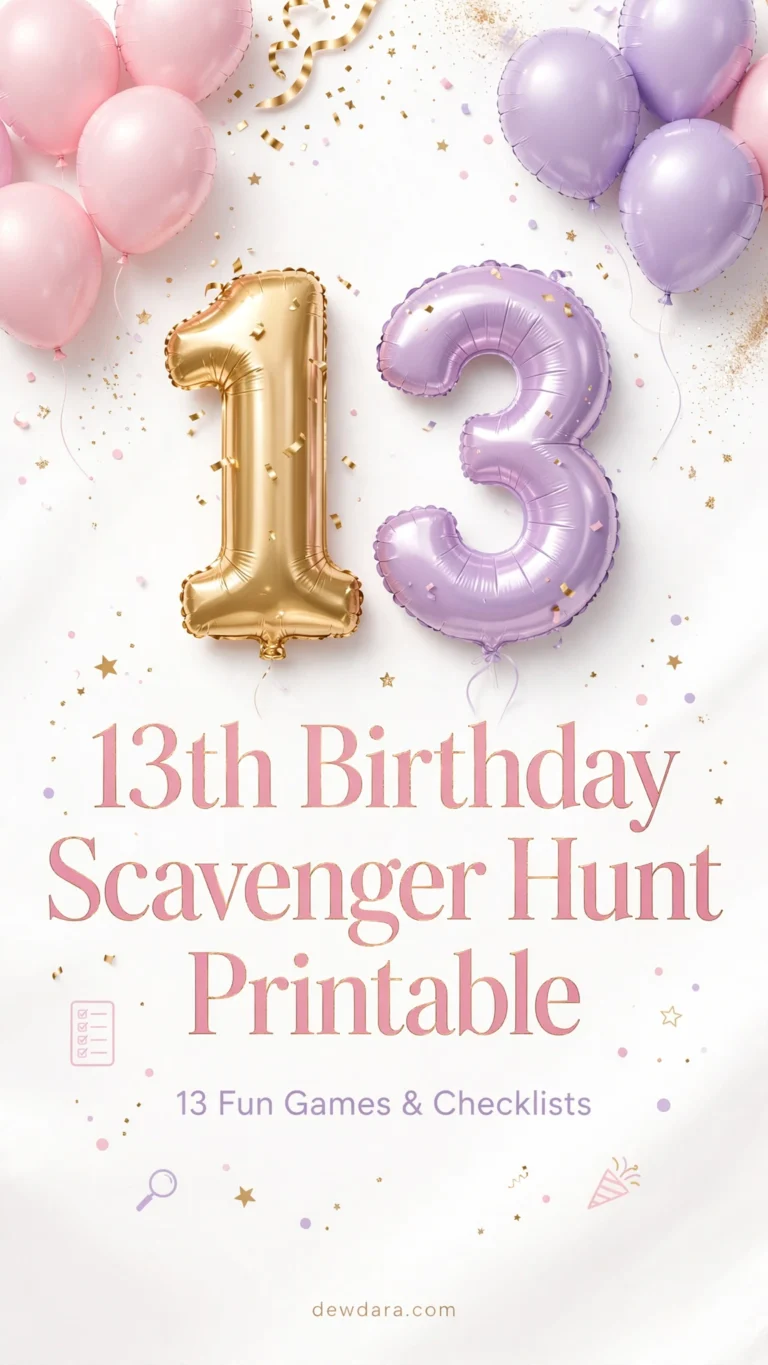 13 birthday scavenger hunt printable