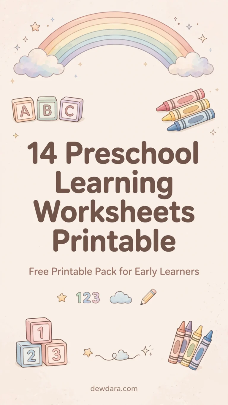14 Preschool Learning Worksheets Printable