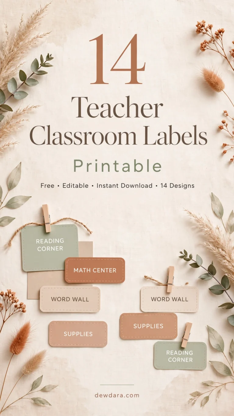 14 Teacher Classroom Labels Printable