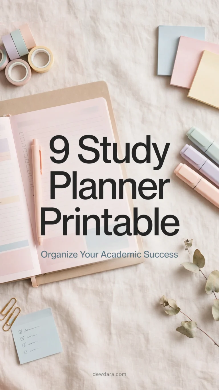 9 Study Planner Printable