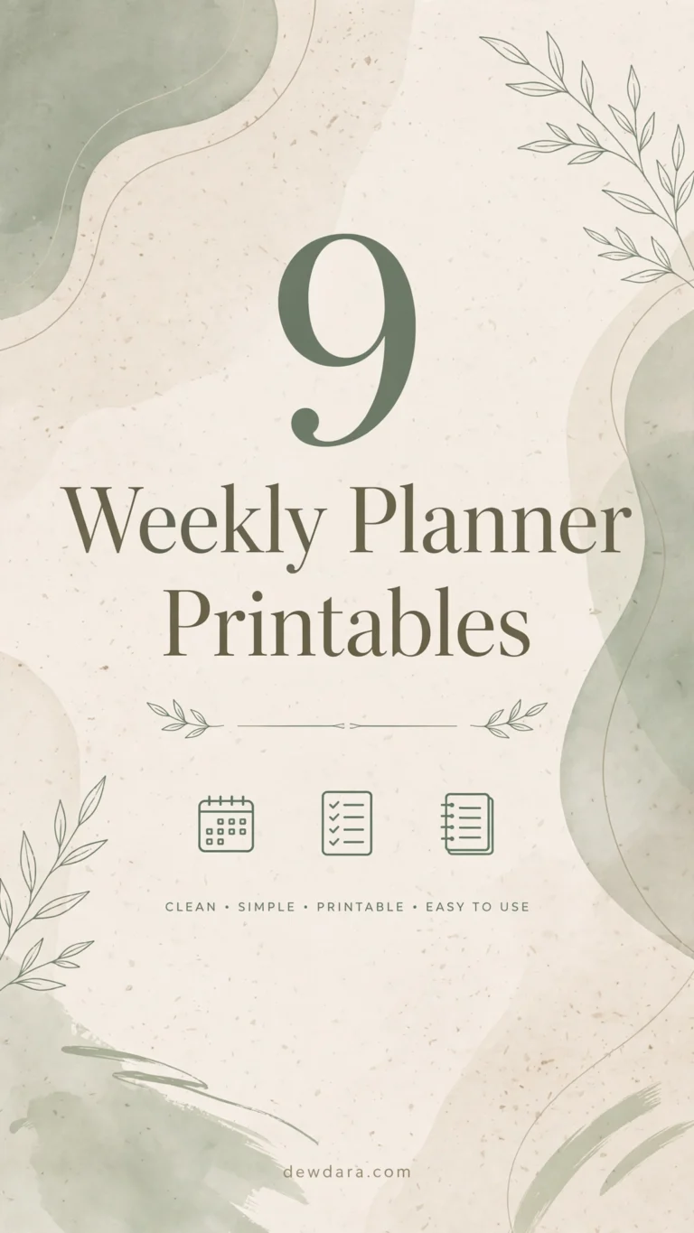 9 Weekly Planner Printable