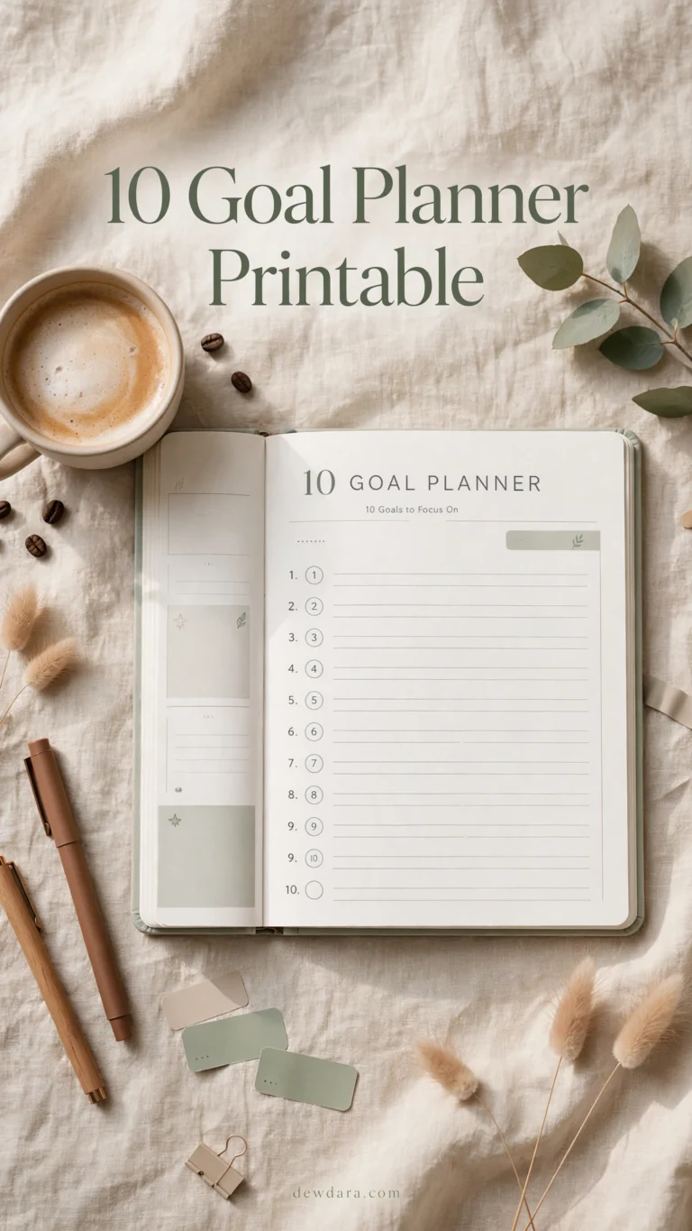 10 Goal Planner Printable