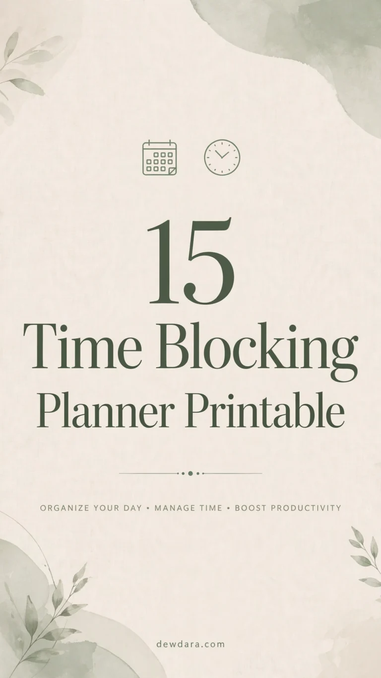 15 Time Blocking Planner Printable