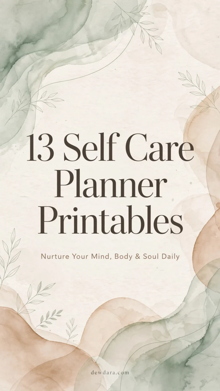 13 Self Care Planner Printable