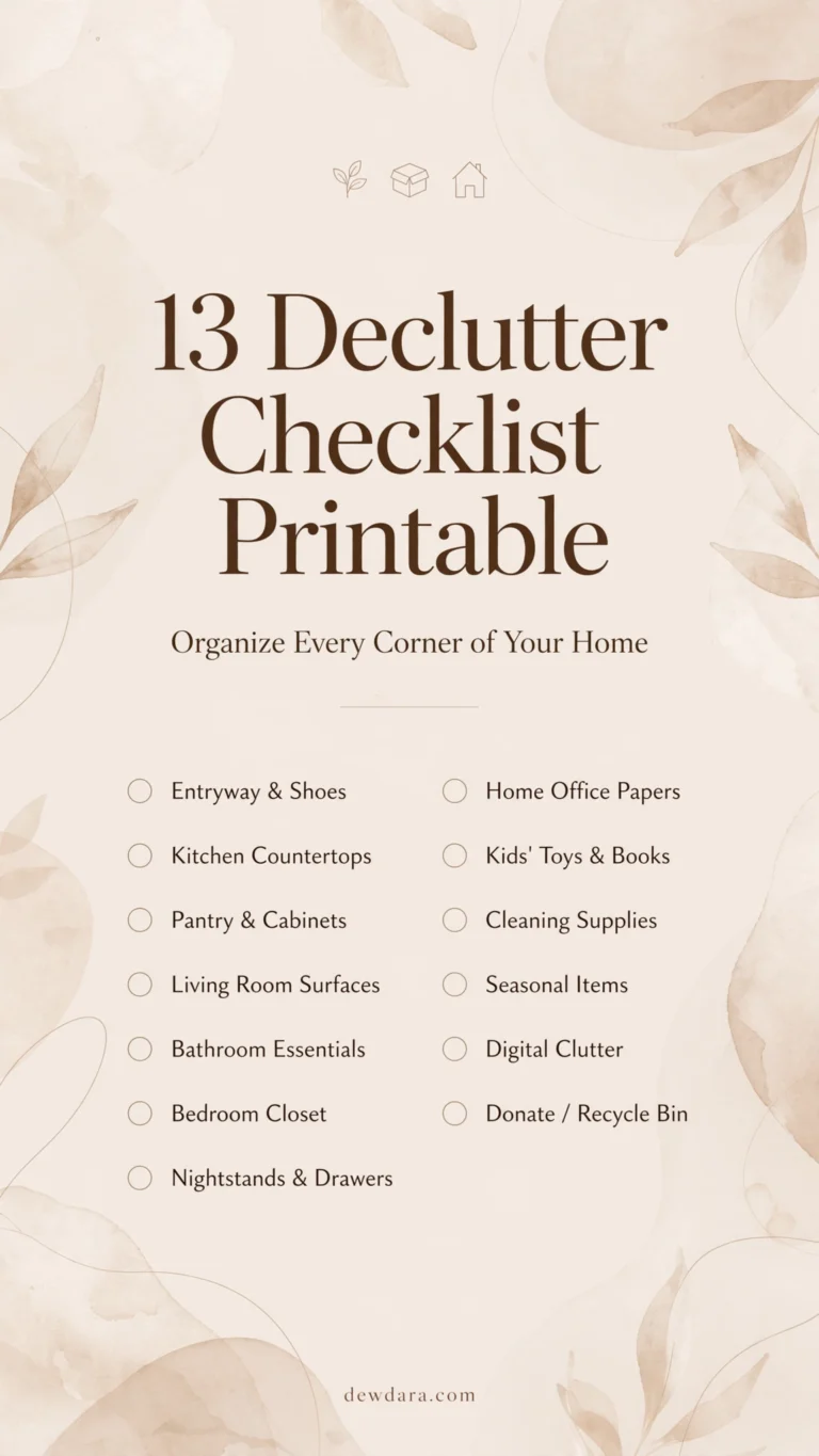 13 Declutter Checklist Printable