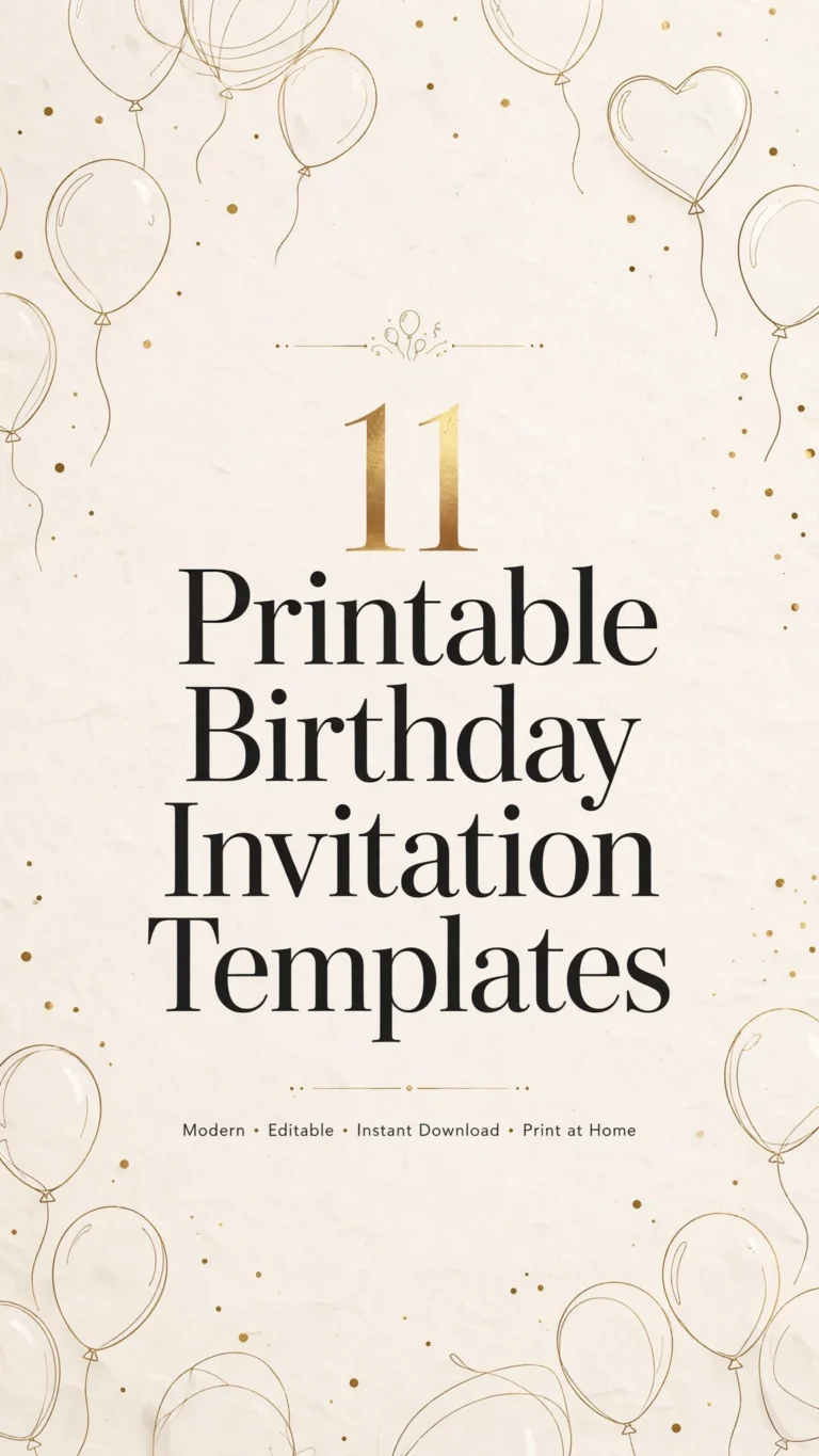 11 printable birthday invitation template