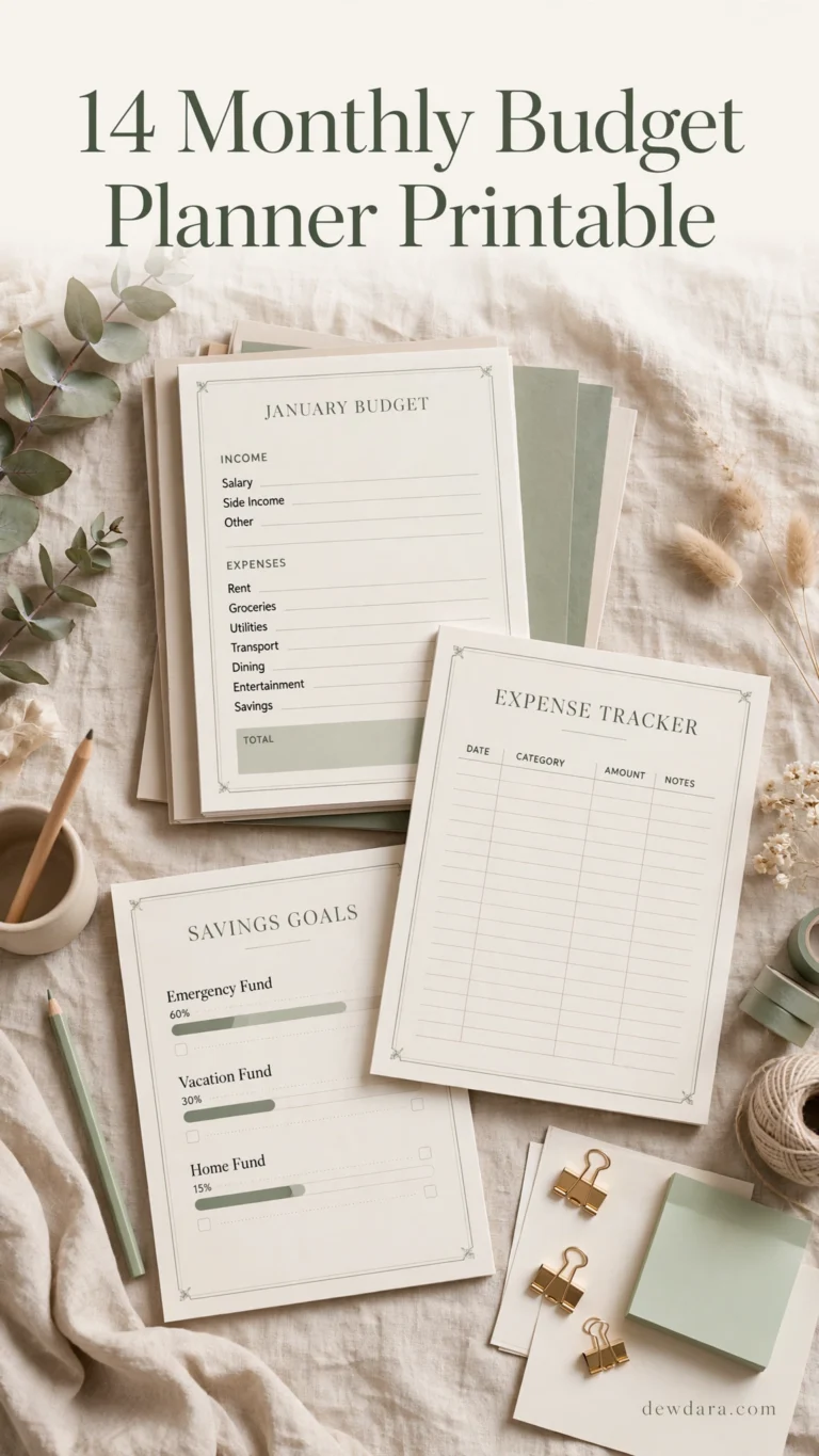 14 Monthly Budget Planner Printable