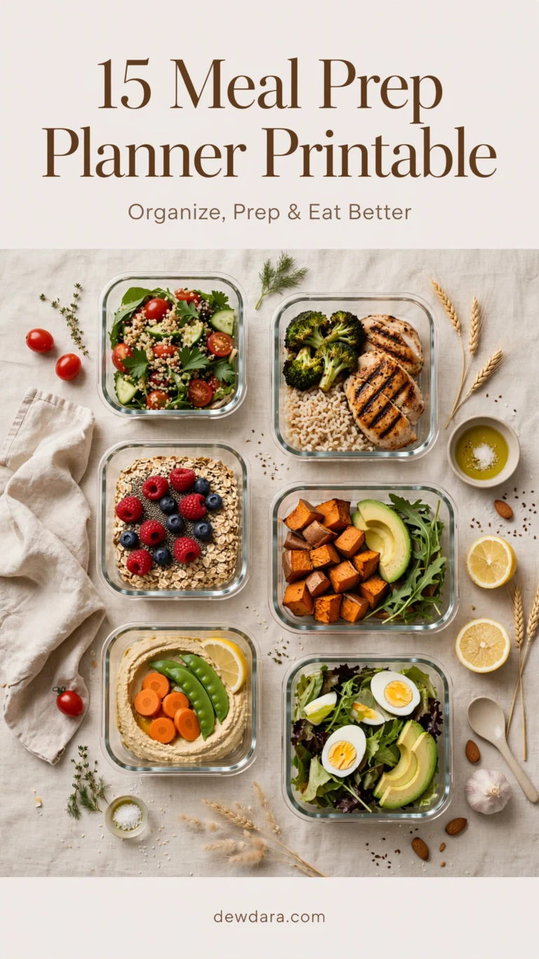 15 Meal Prep Planner Printable