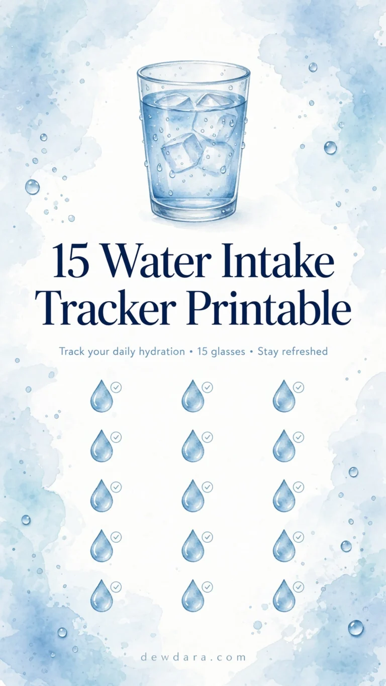 15 Water Intake Tracker Printable
