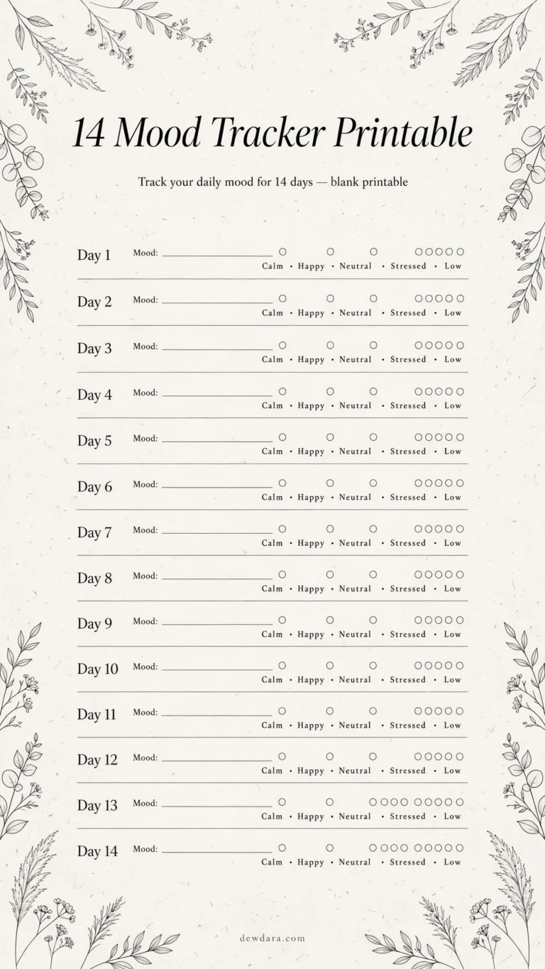 14 Mood Tracker Printable