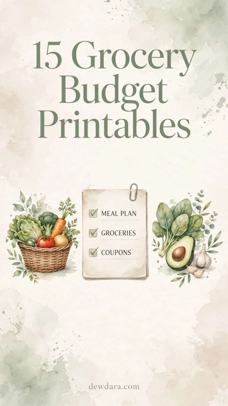 15 Grocery Budget Printable