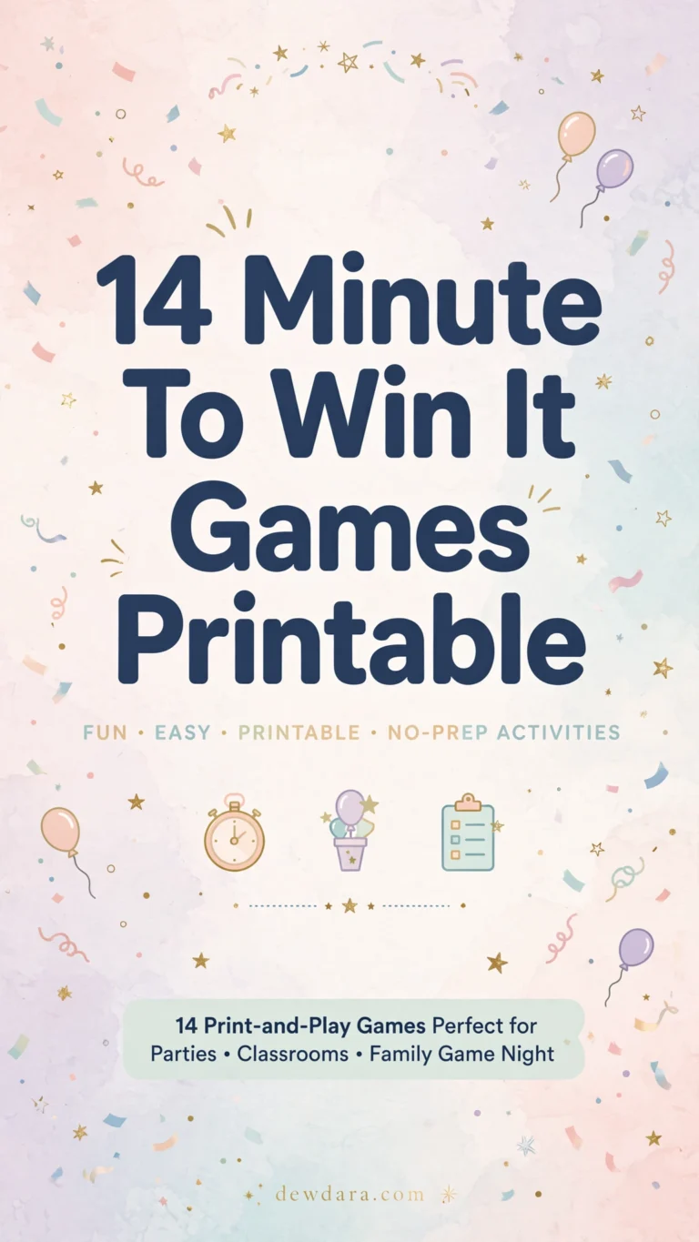 14 Minute To Win It Games Printable