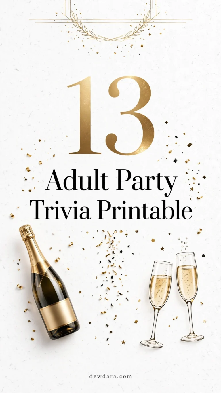13 Adult Party Trivia Printable